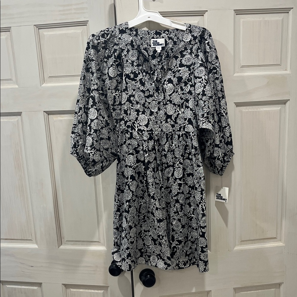 Black and White Floral Dress